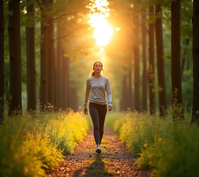 Tree-lined path with dappled sunlight