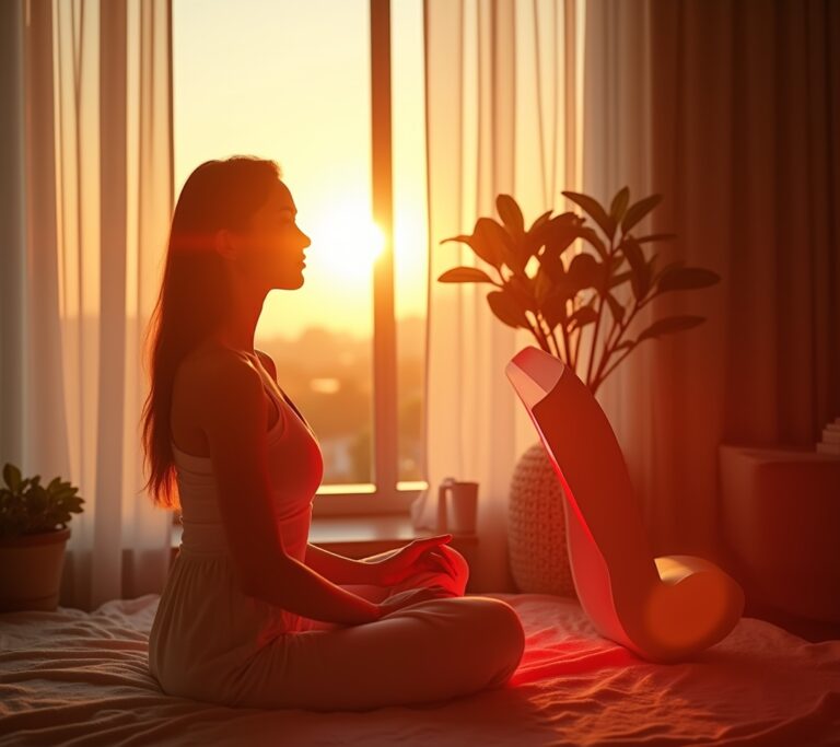Person in morning light with warm tones