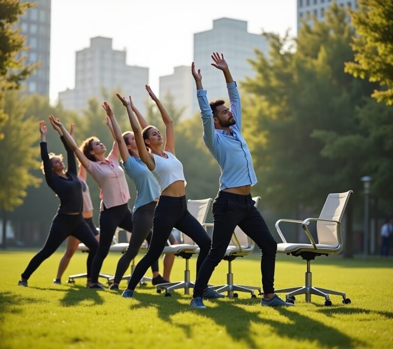 Person stretching hip flexors in a park