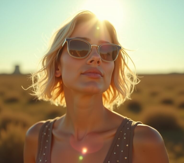 Person outside at sunrise without sunglasses